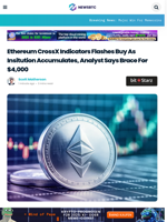Ethereum CrossX Indicators Flashes Buy As Insitution Accumulates, Analyst Says Brace For $4,000