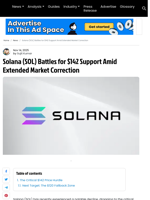 Solana (SOL) Battles for $142 Support Amid Extended Market Correction