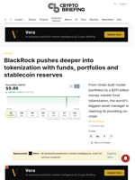 BlackRock pushes deeper into tokenization with funds, portfolios and stablecoin reserves