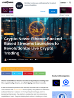 Crypto News: Ethena-Backed Based Streams Launches to Revolutionize Live Crypto Trading | Live Bitcoin News