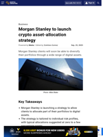Morgan Stanley to launch crypto asset-allocation strategy