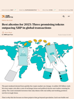 Best altcoins for 2025: Three promising tokens outpacing XRP in global transactions - AMBCrypto