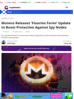 Monero Releases ‘Fluorine Fermi’ Update to Boost Protection Against Spy Nodes