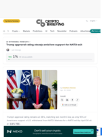 Trump approval rating steady amid low support for NATO exit