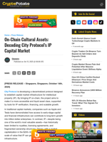 On-Chain Cultural Assets: Decoding City Protocol’s IP Capital Market