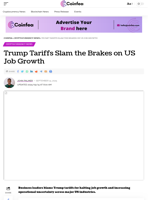 Trump Tariffs Slam the Brakes on US Job Growth