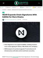 NEAR Expands Chain Signatures With EdDSA for More Chains - Crypto News Flash
