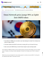 Omni Network price jumps 90% as Upbit lists OMNI token - CoinJournal