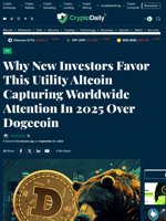 Why New Investors Favor This Utility Altcoin Capturing Worldwide Attention In 2025 Over Dogecoin - Crypto Daily
