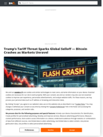 Trump’s Tariff Threat Sparks Global Selloff — Bitcoin Crashes as Markets Unravel - Brave New Coin