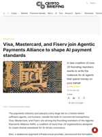 Visa, Mastercard, and Fiserv join Agentic Payments Alliance to shape AI payment standards