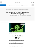 XRP Surges Past $3: Here’s What’s Next After 32% Weekly Rally