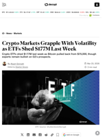 Crypto Markets Grapple With Volatility as ETFs Shed $177M Last Week - Decrypt
