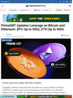 PrimeXBT Updates Leverage on Bitcoin and Ethereum: BTC Up to 500x, ETH Up to 400x - TheNewsCrypto