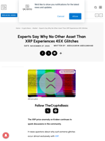 Experts Say Why No Other Asset Than XRP Experiences 45X Glitches