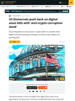Democrats Push Back On Crypto Bills With ‘Anti Corruption Week’