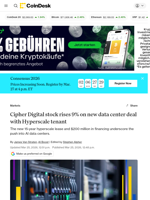 CIFR shares rise on new Hyperscaler agreement