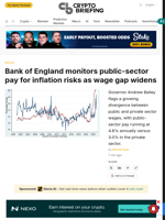 Bank of England monitors public-sector pay for inflation risks as wage gap widens