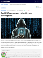 ZachXBT Announces Major Crypto Investigation