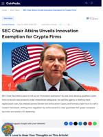 SEC Chair Atkins Unveils Innovation Exemption for Crypto Firms