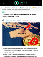 Aussies Can Now Use Bitcoin to Back Their Home Loans - Crypto News Flash
