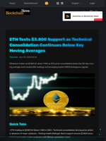 ETH Tests $3,800 Support as Technical Consolidation Continues Below Key Moving Averages - Blockchain.News
