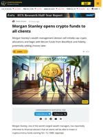 Morgan Stanley Opens Crypto Funds to All Clients