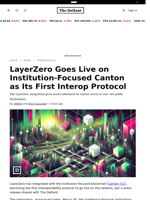 LayerZero Goes Live on Institution-Focused Canton as Its First Interop Protocol - 