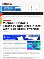 Michael Saylor’s Strategy ups Bitcoin bet with $1B stock offering - The Crypto News Wire