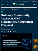 Ontology Community Approves ONG Tokenomics Adjustment Proposal - Crypto Daily