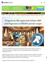 Progress in SEC approvals bolster XRP and Dogecoin as iDEGEN presale surges