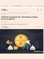 USELESS coin jumps 55% after Binance listing - $0.40 in sight IF... - AMBCrypto