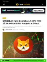 SHIB Burn Rate Soars by 1,344% with 28.86 Million SHIB Torched in 24hrs - CoinCentral