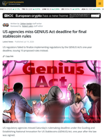US Agencies Miss GENIUS Act Deadline for Final Stablecoin Rules