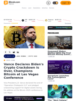 Vance Declares Biden's Crypto Crackdown Is Over, Champions Bitcoin at Las Vegas Conference – Crypto News Bitcoin News