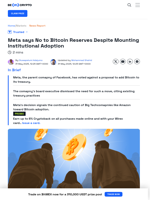 Facebook's Meta Stakeholders Reject Bitcoin Investment Proposal