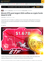 Crypto Funds Extend Sell-Off With $1.67B Weekly Outflows
