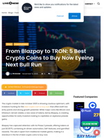 From Blazpay to TRON: 5 Best Crypto Coins to Buy Now Eyeing Next Bull Run