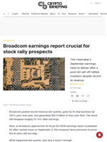 Broadcom earnings report crucial for stock rally prospects