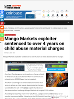 Mango Markets exploiter sentenced to over 4 years on child abuse material charges - The Crypto News Wire