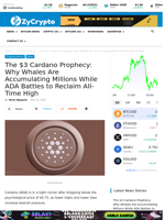 The $3 Cardano Prophecy: Why Whales Are Accumulating Millions While ADA Battles to Reclaim All-Time High ⋆ ZyCrypto