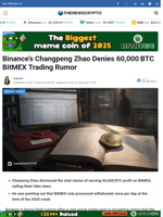 Binance’s Changpeng Zhao Denies 60,000 BTC BitMEX Trading Rumor