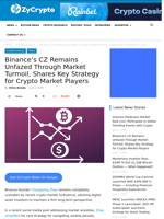 Binance's CZ Remains Unfazed Through Market Turmoil, Shares Key Strategy for Crypto Market Players ⋆ ZyCrypto