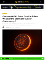 Cardano (ADA) Price: Can the Token Weather the Storm of Founder Controversy? - CoinCentral