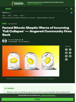 Famed Bitcoin Skeptic Warns of Incoming 'Full Collapse' | CCN.com