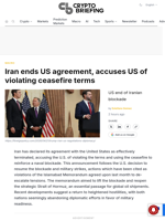 Iran ends US agreement, accuses US of violating ceasefire terms