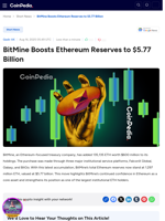 BitMine Boosts Ethereum Reserves to $5.77 Billion