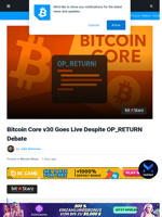 Bitcoin Core v30 Goes Live Despite OP_RETURN Debate