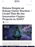 Solana Surges as Solaxy Gains Traction – Could This Be the Innovative Crypto Projects in 2025?