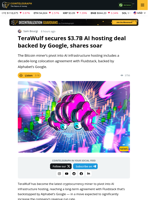 TeraWulf Lands $3.7B Google-Backed AI Hosting Deal, Shares Surge